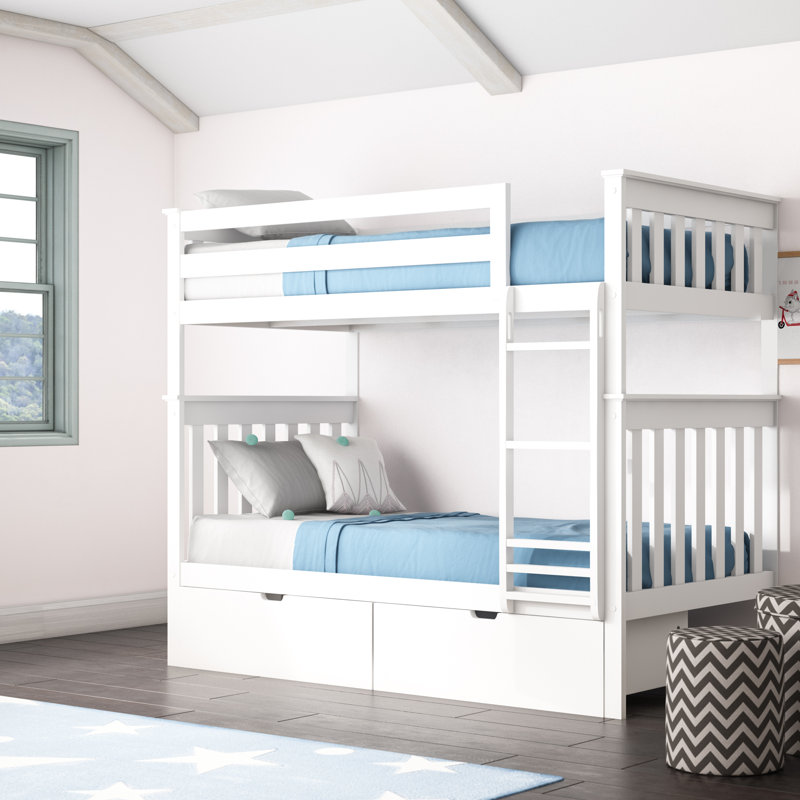 Mack Amp Milo Absecon Twin Over Twin Bunk Bed With Under Bed